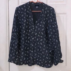 Denim Paisley Blouse